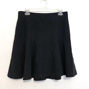 ALEXANDER MCQUEEN Solid Black Stitching Details Pleated Pleat Mini A-Line Skirt